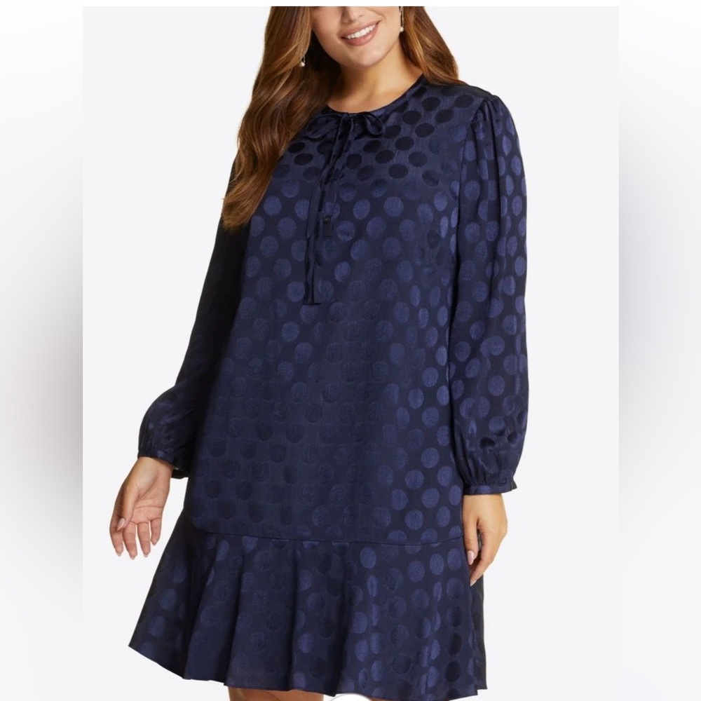 Draper James Tie Neck Flounce Shift Dress